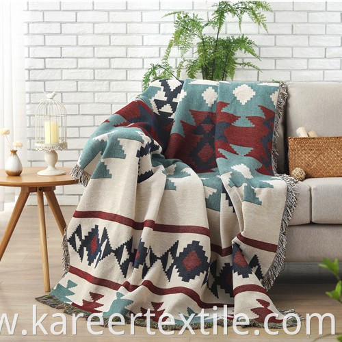 Custom Made 100% cotton Outdoor custom throw woven blanket